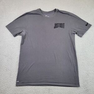 Nike Shirt‎ Mens Size Large Gray Just Do It Logo Graphics Basketball Sports Tee